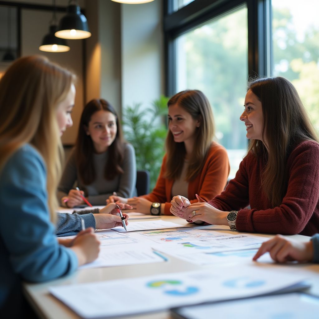 Grupo diverso de estudiantes participando en un taller sobre análisis del sector energético
